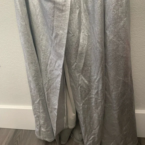 NWT Halston Heritage Strapless Metallic Silver Formal Ball Gown Dress Size 8 - Picture 14 of 15